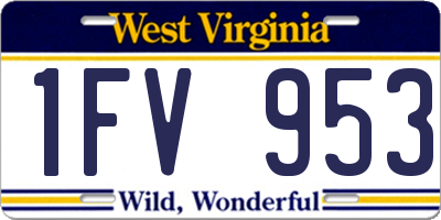 WV license plate 1FV953