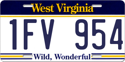 WV license plate 1FV954
