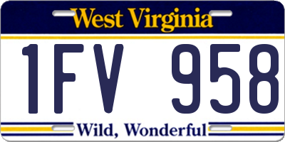 WV license plate 1FV958