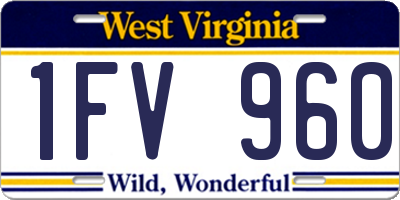 WV license plate 1FV960