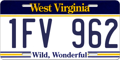 WV license plate 1FV962