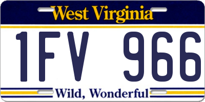 WV license plate 1FV966