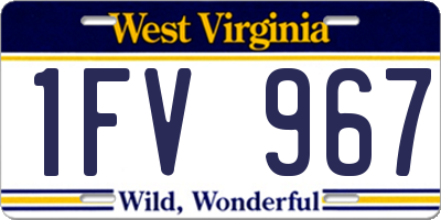 WV license plate 1FV967