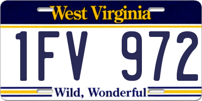 WV license plate 1FV972