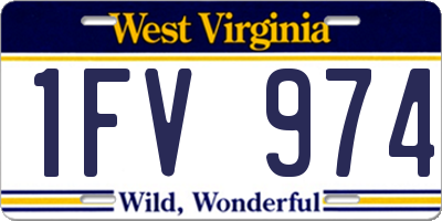 WV license plate 1FV974