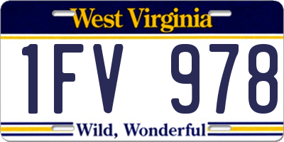 WV license plate 1FV978