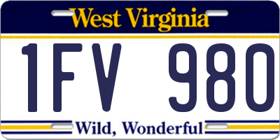 WV license plate 1FV980