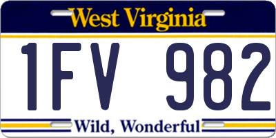 WV license plate 1FV982