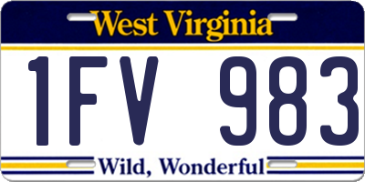 WV license plate 1FV983
