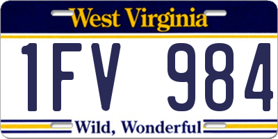 WV license plate 1FV984