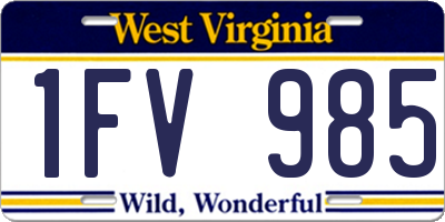 WV license plate 1FV985