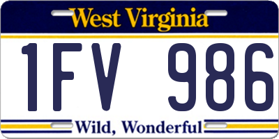 WV license plate 1FV986