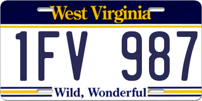 WV license plate 1FV987