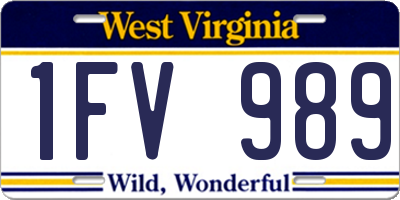 WV license plate 1FV989