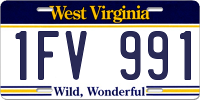 WV license plate 1FV991