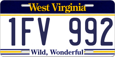 WV license plate 1FV992
