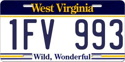 WV license plate 1FV993