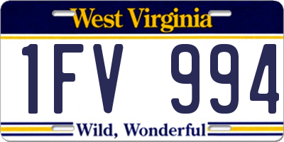 WV license plate 1FV994