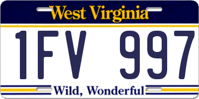 WV license plate 1FV997