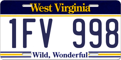 WV license plate 1FV998
