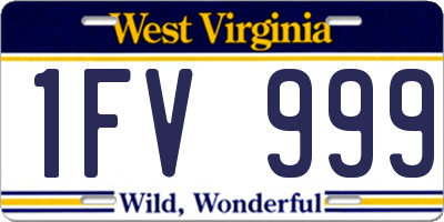 WV license plate 1FV999