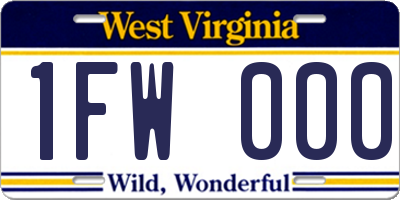 WV license plate 1FW000