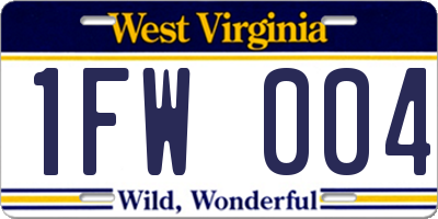 WV license plate 1FW004