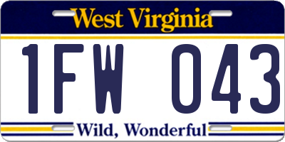 WV license plate 1FW043