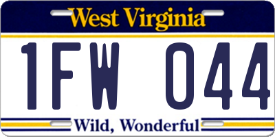 WV license plate 1FW044