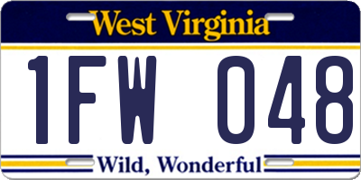 WV license plate 1FW048