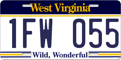 WV license plate 1FW055