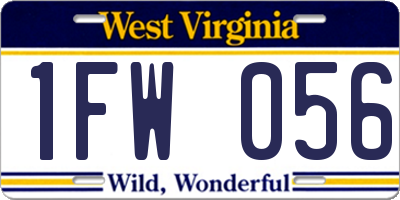 WV license plate 1FW056