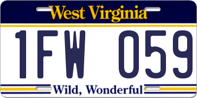 WV license plate 1FW059