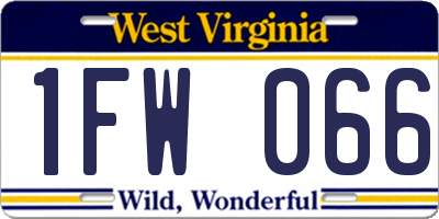 WV license plate 1FW066