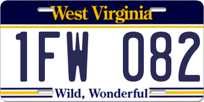 WV license plate 1FW082