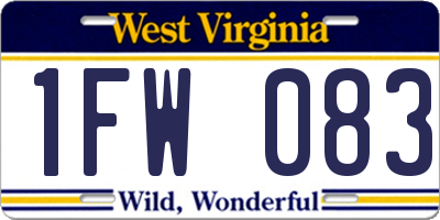 WV license plate 1FW083