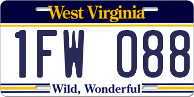 WV license plate 1FW088