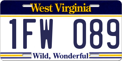 WV license plate 1FW089