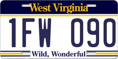 WV license plate 1FW090