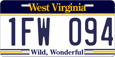 WV license plate 1FW094