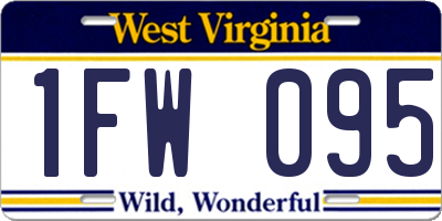WV license plate 1FW095