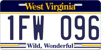 WV license plate 1FW096