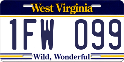 WV license plate 1FW099
