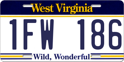 WV license plate 1FW186