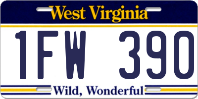 WV license plate 1FW390