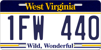 WV license plate 1FW440