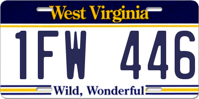 WV license plate 1FW446