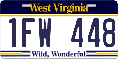 WV license plate 1FW448
