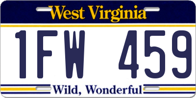 WV license plate 1FW459