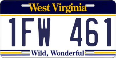 WV license plate 1FW461
